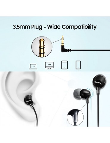 SONY MDR-EX15AP In-Ear Earphones 3.5mm Wired Earbuds Subwoofer Stereo Handsfree with Microphone Portable Headset