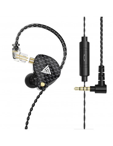 VK4 3.5mm Wired Headphones In-ear Sports Headset Moving Coil Music Earphones In-line Control with Mic Detachable Replaced Cable
