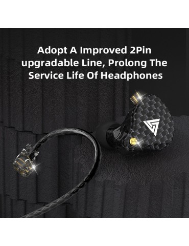 VK4 3.5mm Wired Headphones In-ear Sports Headset Moving Coil Music Earphones In-line Control with Mic Detachable Replaced Cable