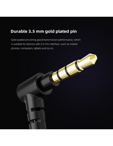 VK4 3.5mm Wired Headphones In-ear Sports Headset Moving Coil Music Earphones In-line Control with Mic Detachable Replaced Cable