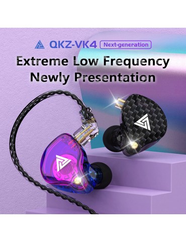 VK4 3.5mm Wired Headphones In-ear Sports Headset Moving Coil Music Earphones In-line Control with Mic Detachable Replaced Cable