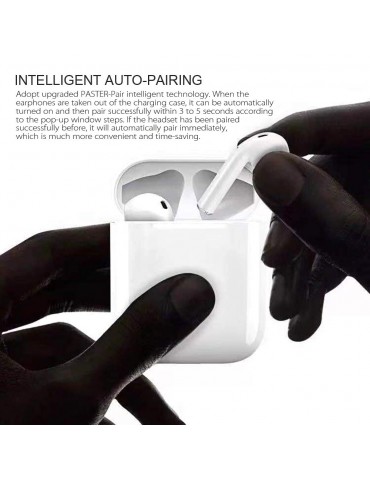 i12 True Wireless Earphones Wireless BT Earphones BT 5.0 Smart Headset Portable Sports Wireless Headset with 300mAh Charging Case Touch-control Noise Reduction Compatible with Android / iOS Devices