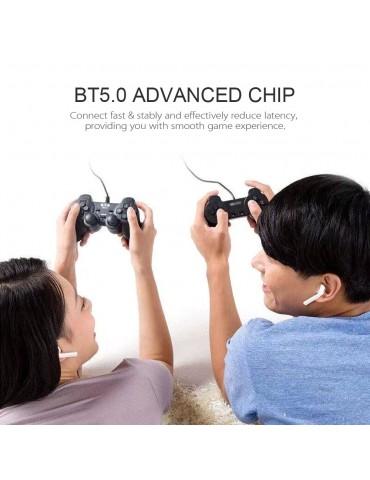 i12 True Wireless Earphones Wireless BT Earphones BT 5.0 Smart Headset Portable Sports Wireless Headset with 300mAh Charging Case Touch-control Noise Reduction Compatible with Android / iOS Devices